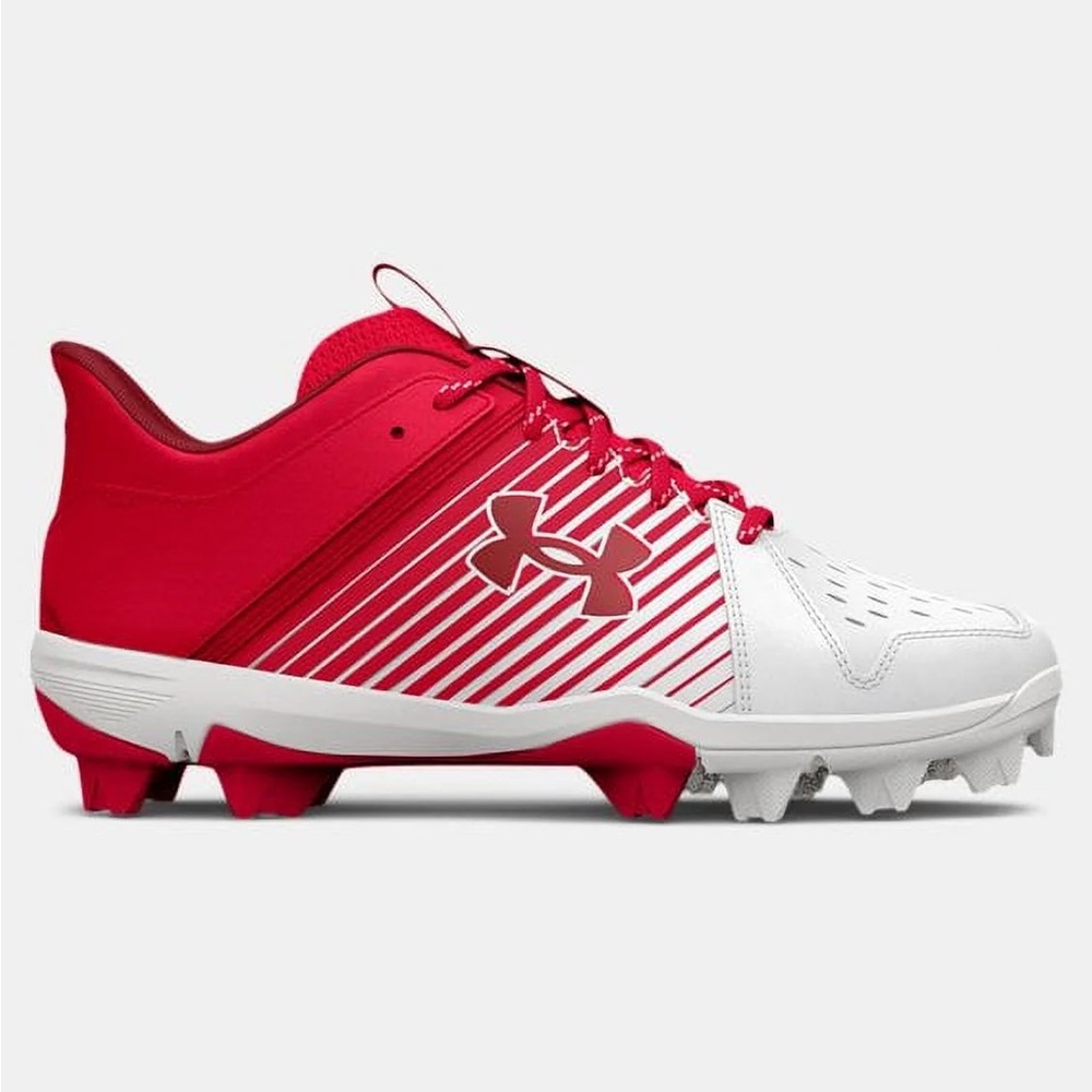 Under Armour Kids Red and White Cleats Sneakers